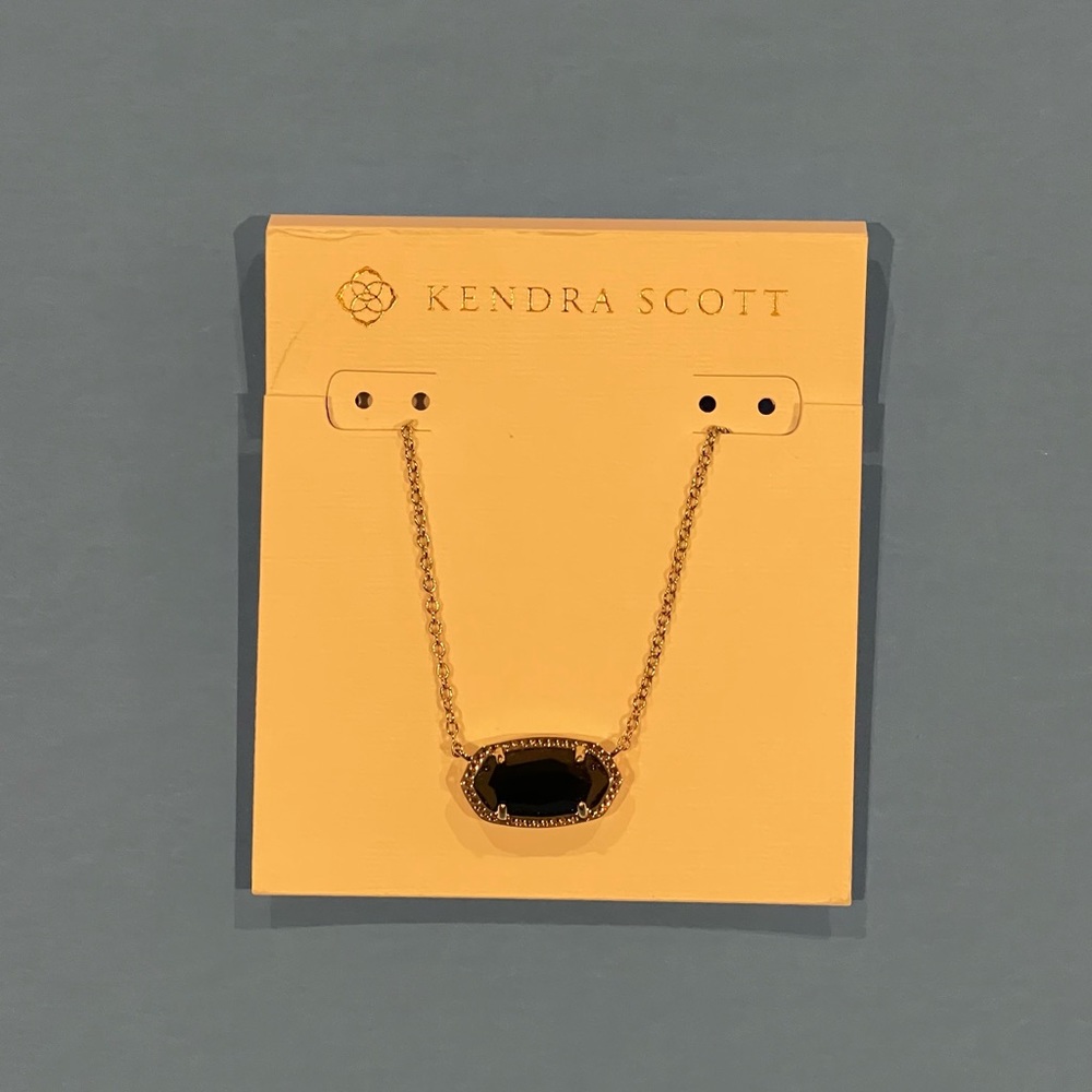 Kendra Scott Elisa Necklace Rhodium/ Black - Picture 2 of 4